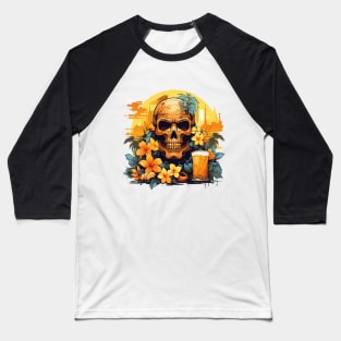 Skull and Drink (Vacation Mode) Baseball T-Shirt